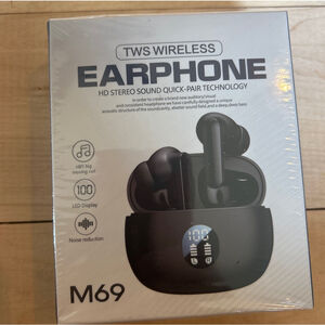 Unisex Unbranded Earbud Headphones One Size Black TWS Wireless Earphone New